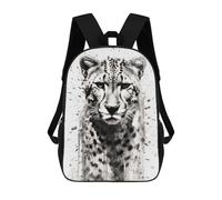 sinyumoney 3D Printed Children's Backpack Cheetah Jungle Elegance School Backpack High Capacity Travel Book Bags for Boys Elementary And Middle School Students 17inch