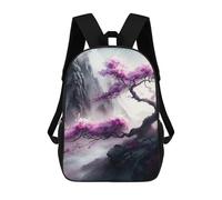 sinyumoney 3D Printed Children's Backpack Cherry Blossom Serenity School Backpack High Capacity Travel Book Bags for Boys Elementary And Middle School Students 17inch