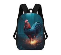 sinyumoney 3D Printed Children's Backpack Chicken Illustration Travel Lightweight School Bag Fashion School Backpack for Kids School Students 17inch