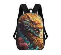 sinyumoney 3D Printed Children's Backpack Chinese Dragon School Backpack High Capacity Travel Book Bags for Boys Elementary And Middle School Students 17inch