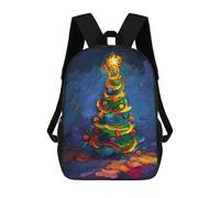 sinyumoney 3D Printed Children's Backpack Christmas Tree Painting Travel Lightweight School Bag Fashion School Backpack for Kids School Students 17inch