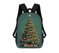 sinyumoney 3D Printed Children's Backpack Christmas Tree School Backpack High Capacity Travel Book Bags for Boys Elementary And Middle School Students 17inch
