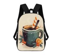 sinyumoney 3D Printed Children's Backpack Christmas Winter Drink School Backpack High Capacity Travel Book Bags for Boys Elementary And Middle School Students 17inch