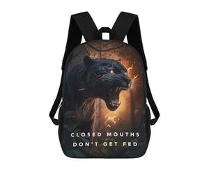 sinyumoney 3D Printed Children's Backpack Closed Mouths Dont Get Fed School Backpack High Capacity Travel Book Bags for Boys Elementary And Middle School Students 17inch