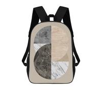 sinyumoney 3D Printed Children's Backpack Collage in Polygons 7 School Backpack High Capacity Travel Book Bags for Boys Elementary And Middle School Students 17inch