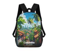 sinyumoney 3D Printed Children's Backpack Colombo, Sri Lanka Travel Travel Lightweight School Bag Fashion School Backpack for Kids School Students 17inch