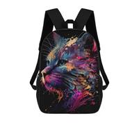 sinyumoney 3D Printed Children's Backpack Colorful Abstract Cat Art-5 School Backpack High Capacity Travel Book Bags for Boys Elementary And Middle School Students 17inch