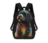 sinyumoney 3D Printed Children's Backpack Colorful Abstract Dog Art Print Travel Lightweight School Bag Fashion School Backpack for Kids School Students 17inch