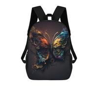 sinyumoney 3D Printed Children's Backpack Colorful Butterfly Artwork -2 School Backpack High Capacity Travel Book Bags for Boys Elementary And Middle School Students 17inch