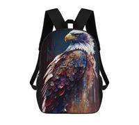 sinyumoney 3D Printed Children's Backpack Colorful Eagle Portrait Travel Lightweight School Bag Fashion School Backpack for Kids School Students 17inch