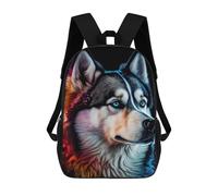 sinyumoney 3D Printed Children's Backpack Colorful Husky Portrait Travel Lightweight School Bag Fashion School Backpack for Kids School Students 17inch