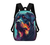 sinyumoney 3D Printed Children's Backpack Colorful Rottweiler Portrait-1 Travel Lightweight School Bag Fashion School Backpack for Kids School Students 17inch
