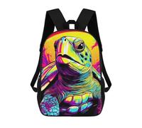 sinyumoney 3D Printed Children's Backpack Colorful Turtle Travel Lightweight School Bag Fashion School Backpack for Kids School Students 17inch