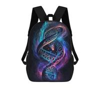 sinyumoney 3D Printed Children's Backpack Cosmic DNA Spiral Travel Lightweight School Bag Fashion School Backpack for Kids School Students 17inch