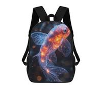 sinyumoney 3D Printed Children's Backpack Cosmic Goldfish Travel Lightweight School Bag Fashion School Backpack for Kids School Students 17inch