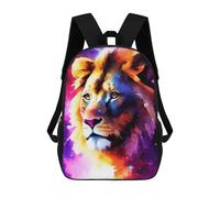 sinyumoney 3D Printed Children's Backpack Cosmic Lion Portrait-10 Travel Lightweight School Bag Fashion School Backpack for Kids School Students 17inch