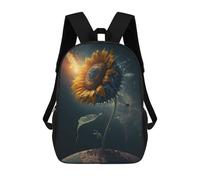 sinyumoney 3D Printed Children's Backpack Cosmic Sunflower-4 School Backpack High Capacity Travel Book Bags for Boys Elementary And Middle School Students 17inch