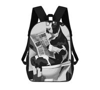sinyumoney 3D Printed Children's Backpack Cow on The Toilet School Backpack High Capacity Travel Book Bags for Boys Elementary And Middle School Students 17inch