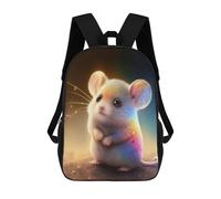 sinyumoney 3D Printed Children's Backpack Cute Mouse Animal School Backpack High Capacity Travel Book Bags for Boys Elementary And Middle School Students 17inch