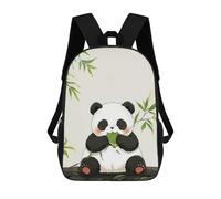 sinyumoney 3D Printed Children's Backpack Cute Panda Bamboo School Backpack High Capacity Travel Book Bags for Boys Elementary And Middle School Students 17inch