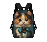 sinyumoney 3D Printed Children's Backpack Cute Victorian Cat Art School Backpack High Capacity Travel Book Bags for Boys Elementary And Middle School Students 17inch