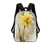 sinyumoney 3D Printed Children's Backpack Daffodil Watercolor Art School Backpack High Capacity Travel Book Bags for Boys Elementary And Middle School Students 17inch