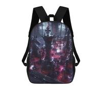 sinyumoney 3D Printed Children's Backpack Dark Chessboard School Backpack High Capacity Travel Book Bags for Boys Elementary And Middle School Students 17inch