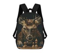 sinyumoney 3D Printed Children's Backpack Deer Chess Travel Lightweight School Bag Fashion School Backpack for Kids School Students 17inch
