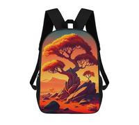 sinyumoney 3D Printed Children's Backpack Desert Sunset Landscape School Backpack High Capacity Travel Book Bags for Boys Elementary And Middle School Students 17inch
