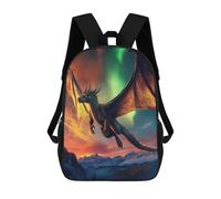 sinyumoney 3D Printed Children's Backpack Dragon Soaring at Sunset Travel Lightweight School Bag Fashion School Backpack for Kids School Students 17inch