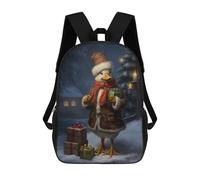 sinyumoney 3D Printed Children's Backpack Duck Xmas Sweet Travel Lightweight School Bag Fashion School Backpack for Kids School Students 17inch
