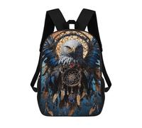 sinyumoney 3D Printed Children's Backpack Eagle Dreamcatcher Art Travel Lightweight School Bag Fashion School Backpack for Kids School Students 17inch