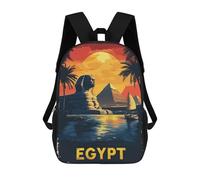sinyumoney 3D Printed Children's Backpack Egypt Sunset School Backpack High Capacity Travel Book Bags for Boys Elementary And Middle School Students 17inch