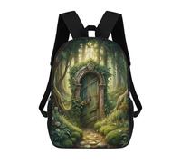 sinyumoney 3D Printed Children's Backpack Enchanted Forest Doorway Travel Lightweight School Bag Fashion School Backpack for Kids School Students 17inch