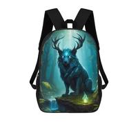sinyumoney 3D Printed Children's Backpack Enchanted Forest Guardian -19 Travel Lightweight School Bag Fashion School Backpack for Kids School Students 17inch
