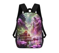 sinyumoney 3D Printed Children's Backpack Fantasy Floating Islands School Backpack High Capacity Travel Book Bags for Boys Elementary And Middle School Students 17inch