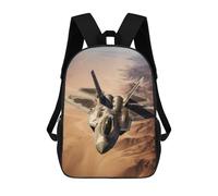 sinyumoney 3D Printed Children's Backpack Fighter Jet School Backpack High Capacity Travel Book Bags for Boys Elementary And Middle School Students 17inch