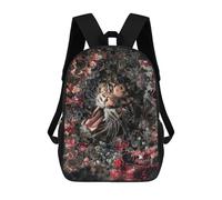 sinyumoney 3D Printed Children's Backpack Floral Clouded Leopard Travel Lightweight School Bag Fashion School Backpack for Kids School Students 17inch