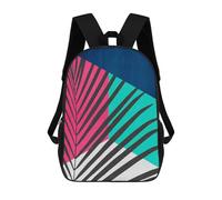 sinyumoney 3D Printed Children's Backpack Floral Collage 04 School Backpack High Capacity Travel Book Bags for Boys Elementary And Middle School Students 17inch