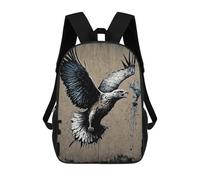 sinyumoney 3D Printed Children's Backpack Flying Eagle School Backpack High Capacity Travel Book Bags for Boys Elementary And Middle School Students 17inch