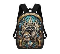 sinyumoney 3D Printed Children's Backpack Folklore Raccoon Travel Lightweight School Bag Fashion School Backpack for Kids School Students 17inch