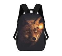 sinyumoney 3D Printed Children's Backpack Fox And Glowing Butterfly School Backpack High Capacity Travel Book Bags for Boys Elementary And Middle School Students 17inch