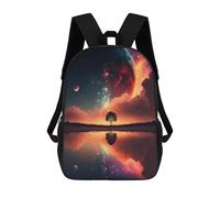 sinyumoney 3D Printed Children's Backpack Galactic Reflections A Cosmic Serenity Travel Lightweight School Bag Fashion School Backpack for Kids School Students 17inch
