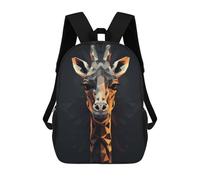 sinyumoney 3D Printed Children's Backpack Geometric Style Giraffe Travel Lightweight School Bag Fashion School Backpack for Kids School Students 17inch