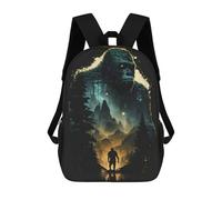 sinyumoney 3D Printed Children's Backpack Giant in The Forest School Backpack High Capacity Travel Book Bags for Boys Elementary And Middle School Students 17inch