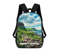sinyumoney 3D Printed Children's Backpack Giants Causeway Northern Ireland Landscape Art Travel Lightweight School Bag Fashion School Backpack for Kids School Students 17inch