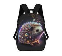 sinyumoney 3D Printed Children's Backpack Glowing Hedgehog Artwork School Backpack High Capacity Travel Book Bags for Boys Elementary And Middle School Students 17inch