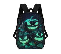sinyumoney 3D Printed Children's Backpack Glowing Jack-o-Lanterns Travel Lightweight School Bag Fashion School Backpack for Kids School Students 17inch