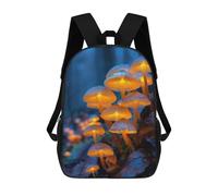 sinyumoney 3D Printed Children's Backpack Glowing Mushrooms in Forest School Backpack High Capacity Travel Book Bags for Boys Elementary And Middle School Students 17inch