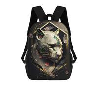 sinyumoney 3D Printed Children's Backpack Gold Panther Abstract School Backpack High Capacity Travel Book Bags for Boys Elementary And Middle School Students 17inch